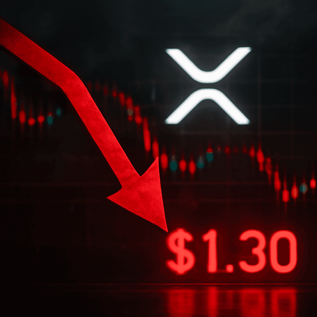 XRP 在大量拋售下跌破 1.30 美元，威脅進一步下探與關鍵支撐