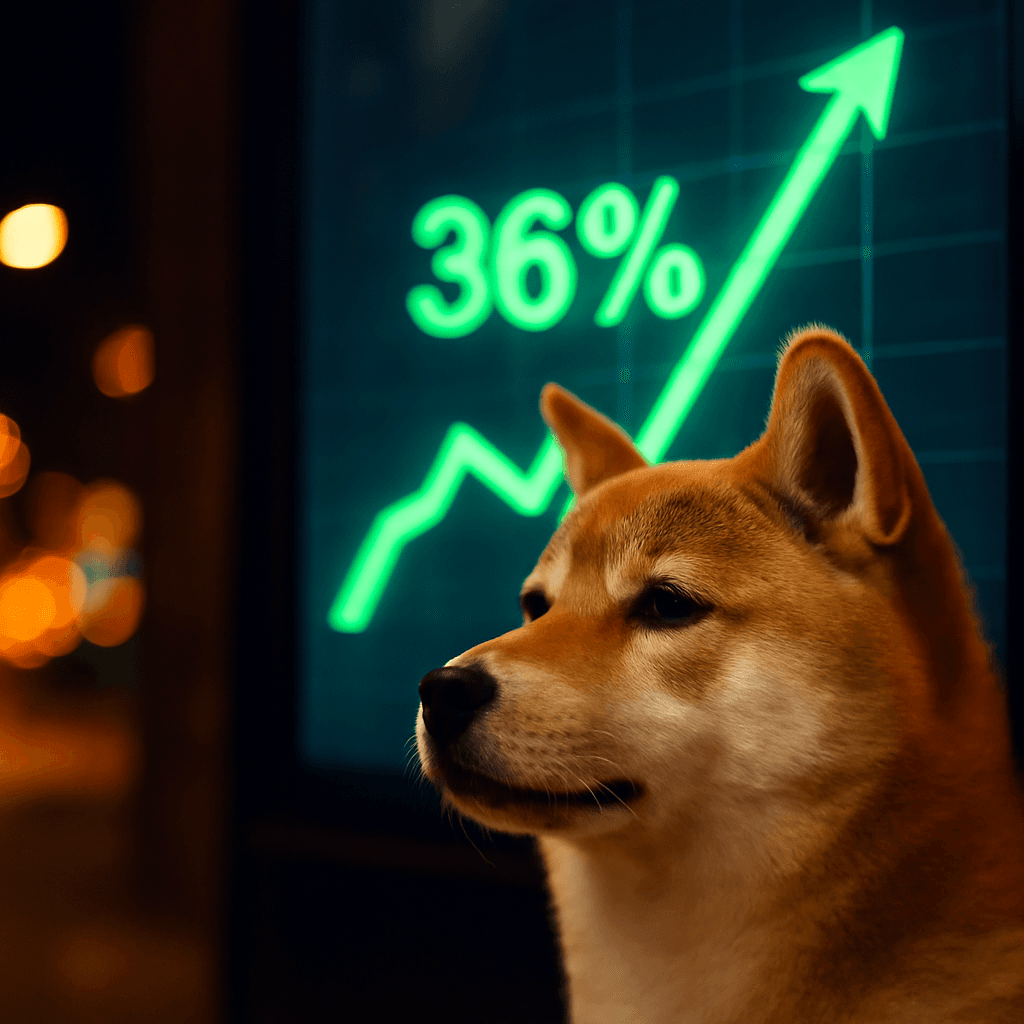 柴犬幣因南韓買盤引發突襲性反彈飆升36%